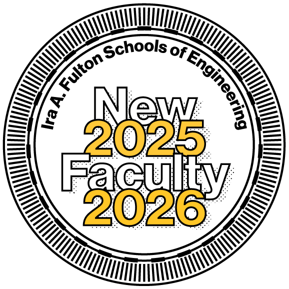 Stamp design containing the words "Ira A. Fulton Schools of Engineering New Faculty 2025-2026."